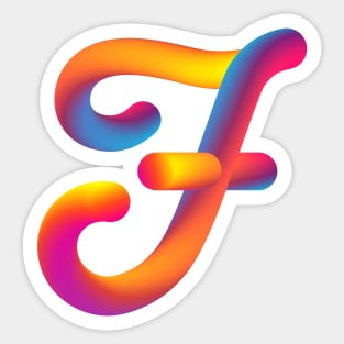 Curly F Sticker